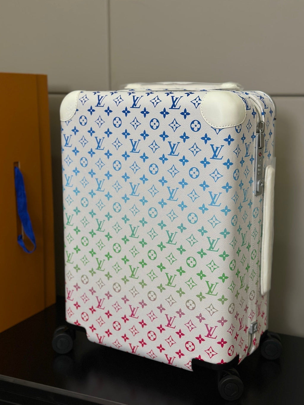 LV 2025 Horizon 55 Suitcase White Mix Colors Canvas Leather 273841