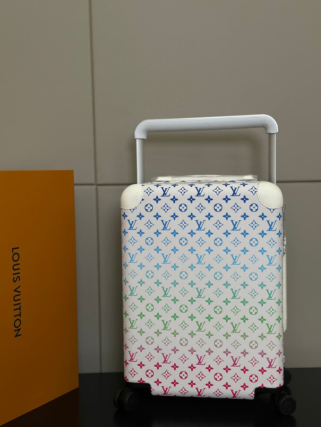 LV 2025 Horizon 55 Suitcase White Mix Colors Canvas Leather 273841