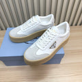 Prada Downtown Bold Light Grey White Nappa Leather & Suede 564144
