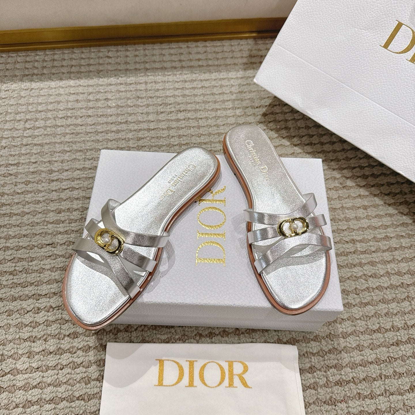 CD 30M Slide Sliver Calfskin 543737