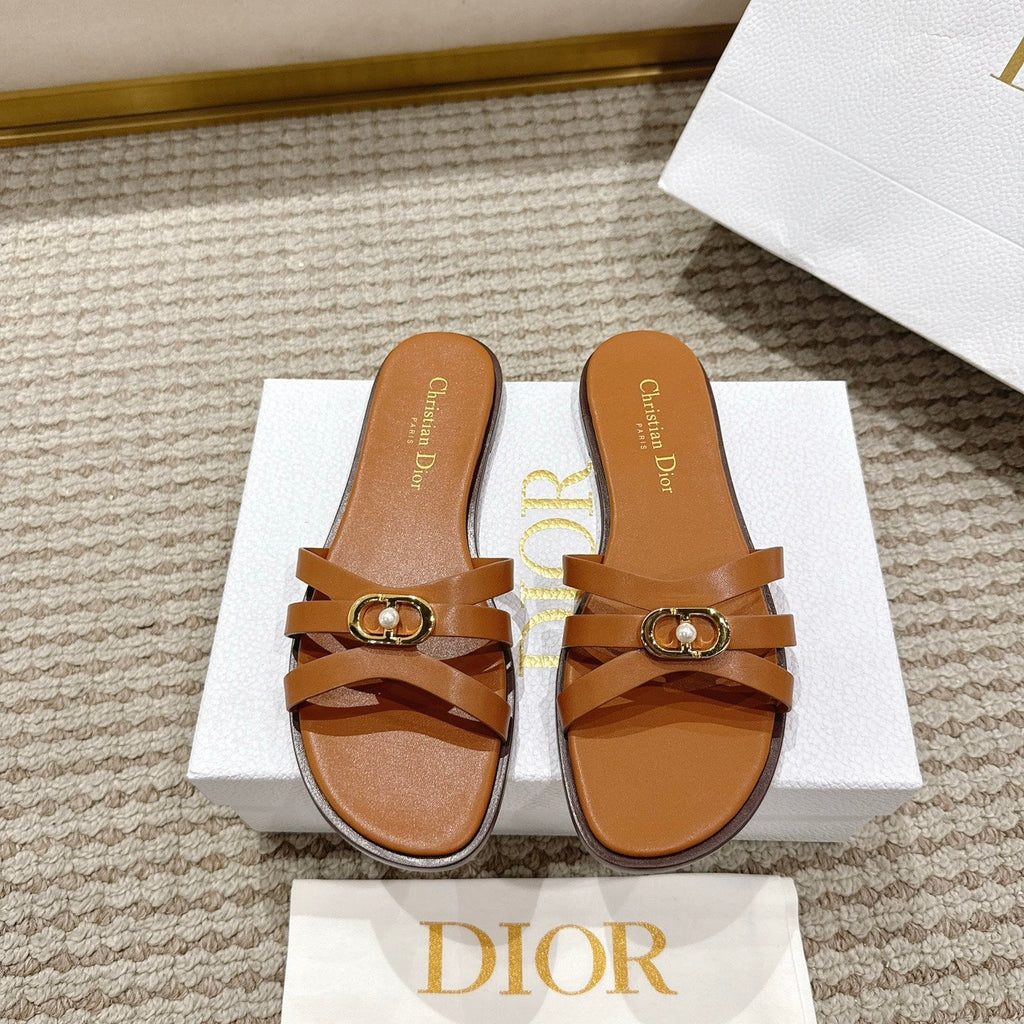 CD 30M Slide Brown Calfskin 543740