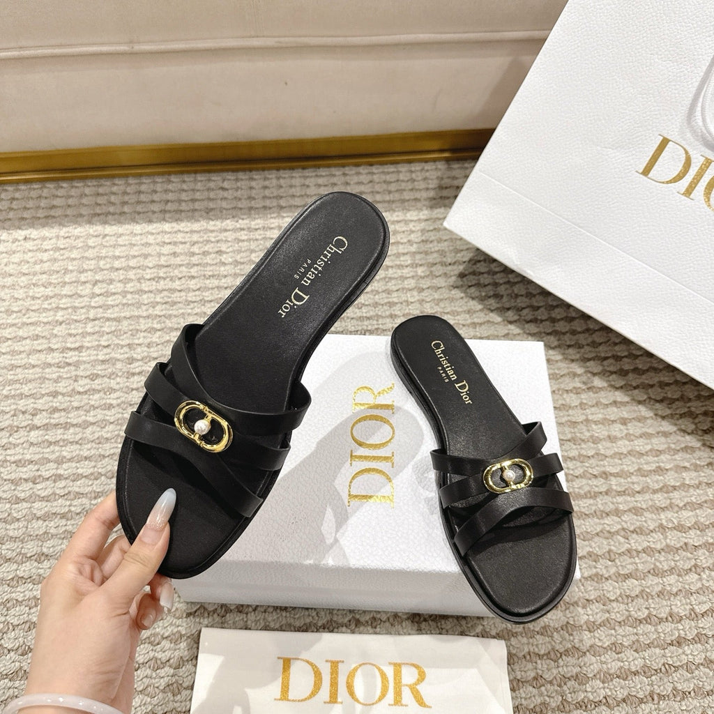 CD 30M Slide Black Calfskin 543741