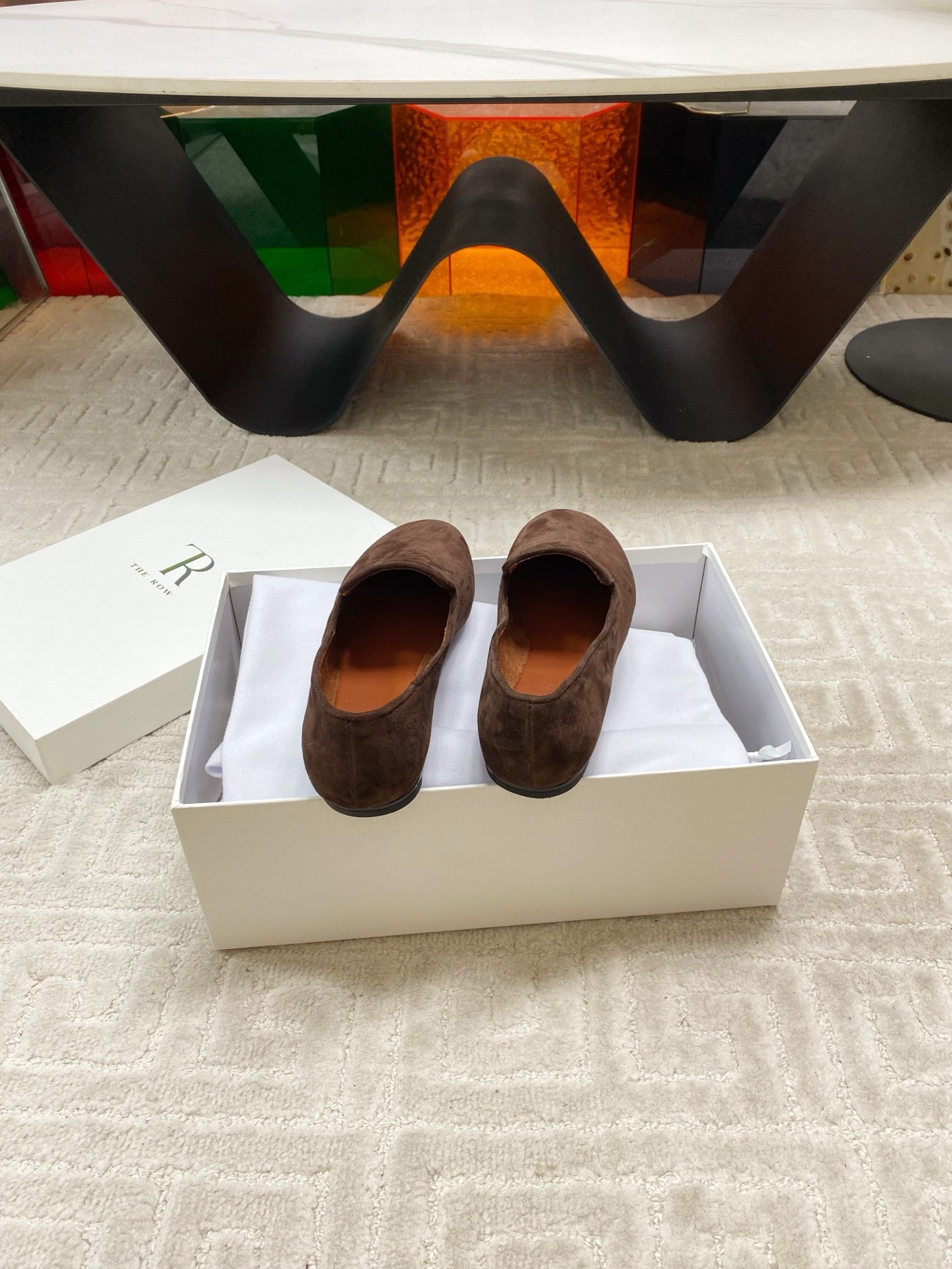 The Row 2025 Tipi Loafer Dark Brown Suede 541526