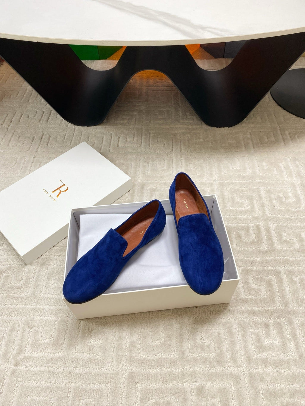 The Row 2025 Tipi Loafer Blue Suede 541527