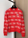 Miumiu 2025 Sweater Red mix White Wool