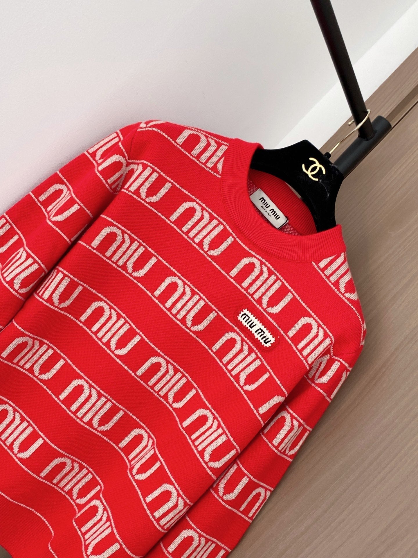 Miumiu 2025 Sweater Red mix White Wool