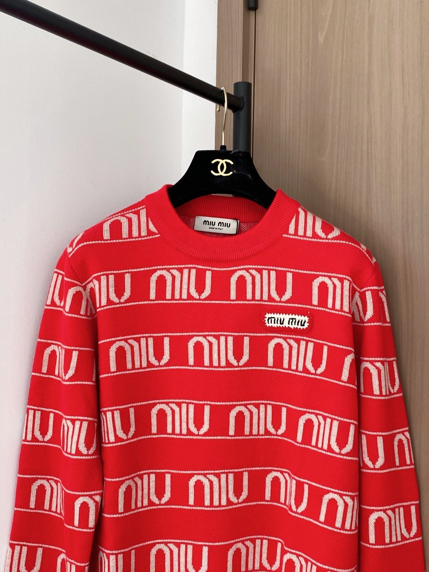 Miumiu 2025 Sweater Red mix White Wool