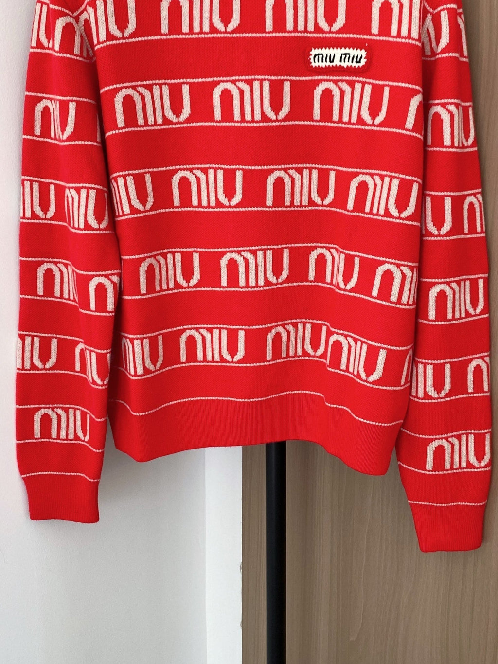 Miumiu 2025 Sweater Red mix White Wool