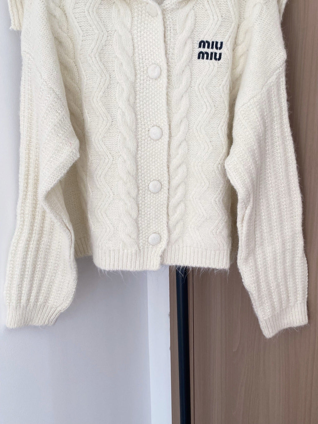 Miumiu 2025 Cardigan White Wool Polyester