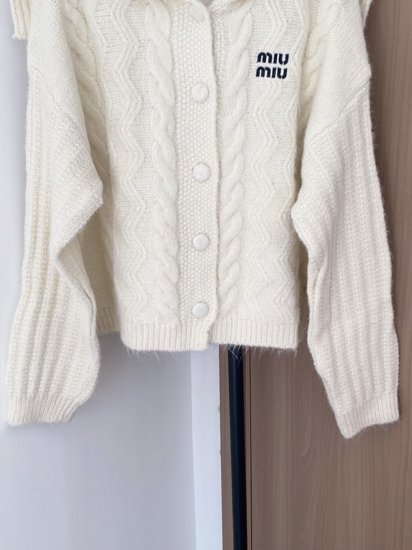 Miumiu 2025 Cardigan White Wool Polyester