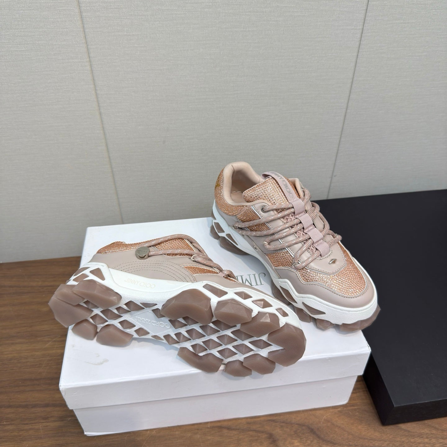 Jimmy Diamond X II/F Sneaker With Crystals White Grey Leather 517670