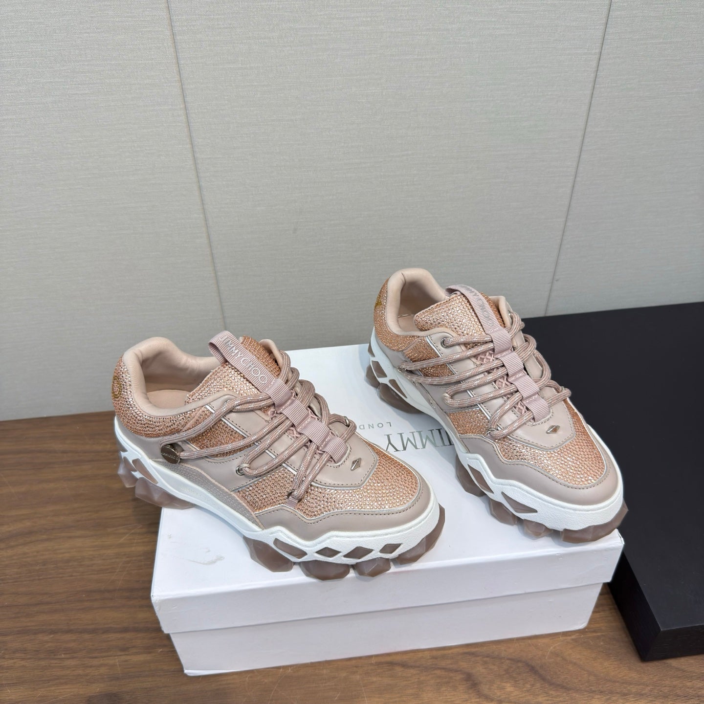 Jimmy Diamond X II/F Sneaker With Crystals White Grey Leather 517670