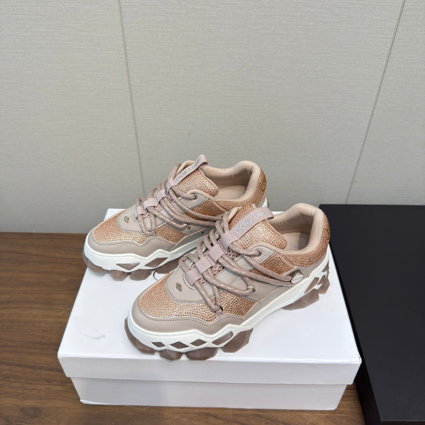 Jimmy Diamond X II/F Sneaker With Crystals White Grey Leather 517670