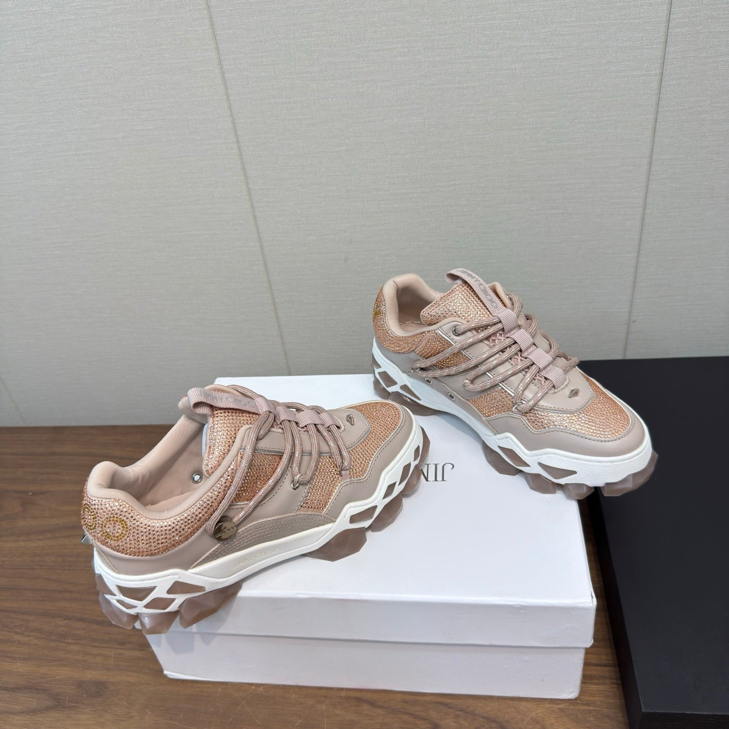 Jimmy Diamond X II/F Sneaker With Crystals White Grey Leather 517670