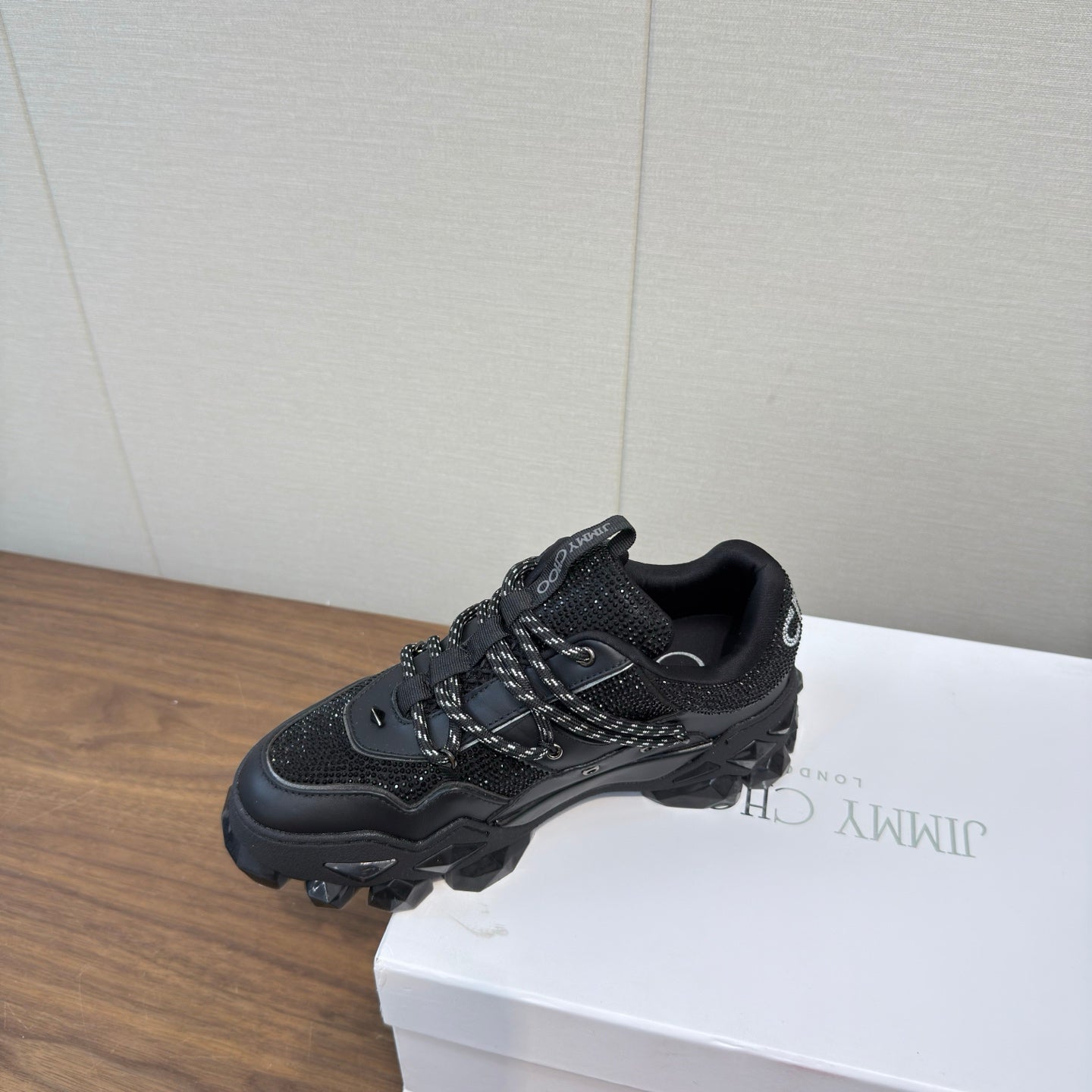 Jimmy Diamond X II/F Sneaker With Crystals Black Leather 517671