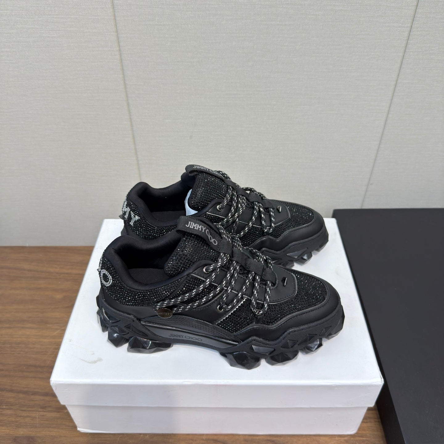 Jimmy Diamond X II/F Sneaker With Crystals Black Leather 517671