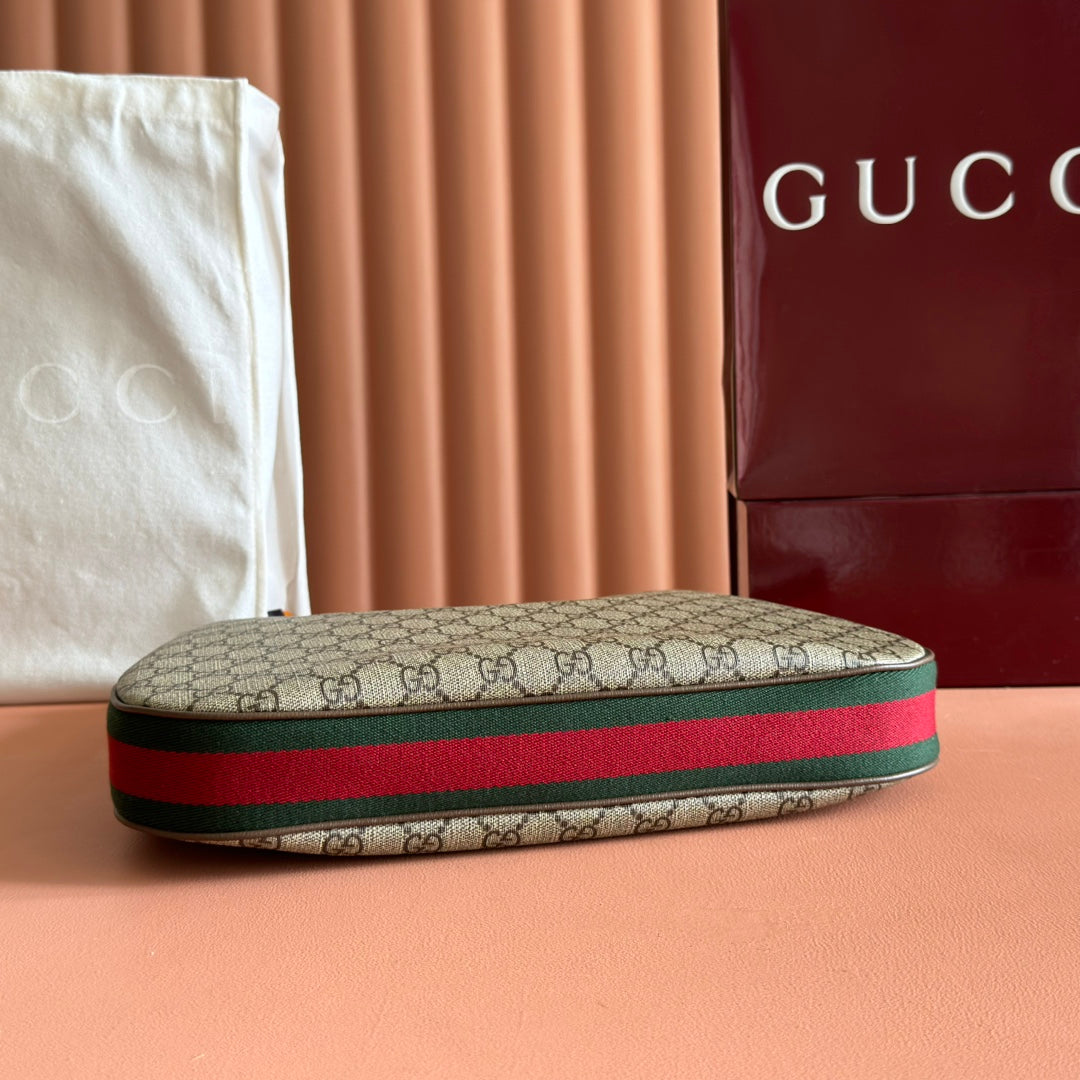 GG 2025 Attache Shoulder Bag Ebony Canvas Leather 273659