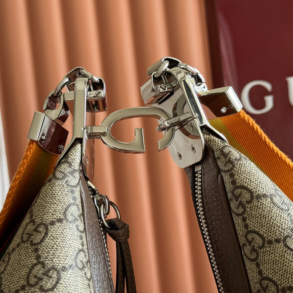 GG 2025 Attache Shoulder Bag Ebony Canvas Leather 273659