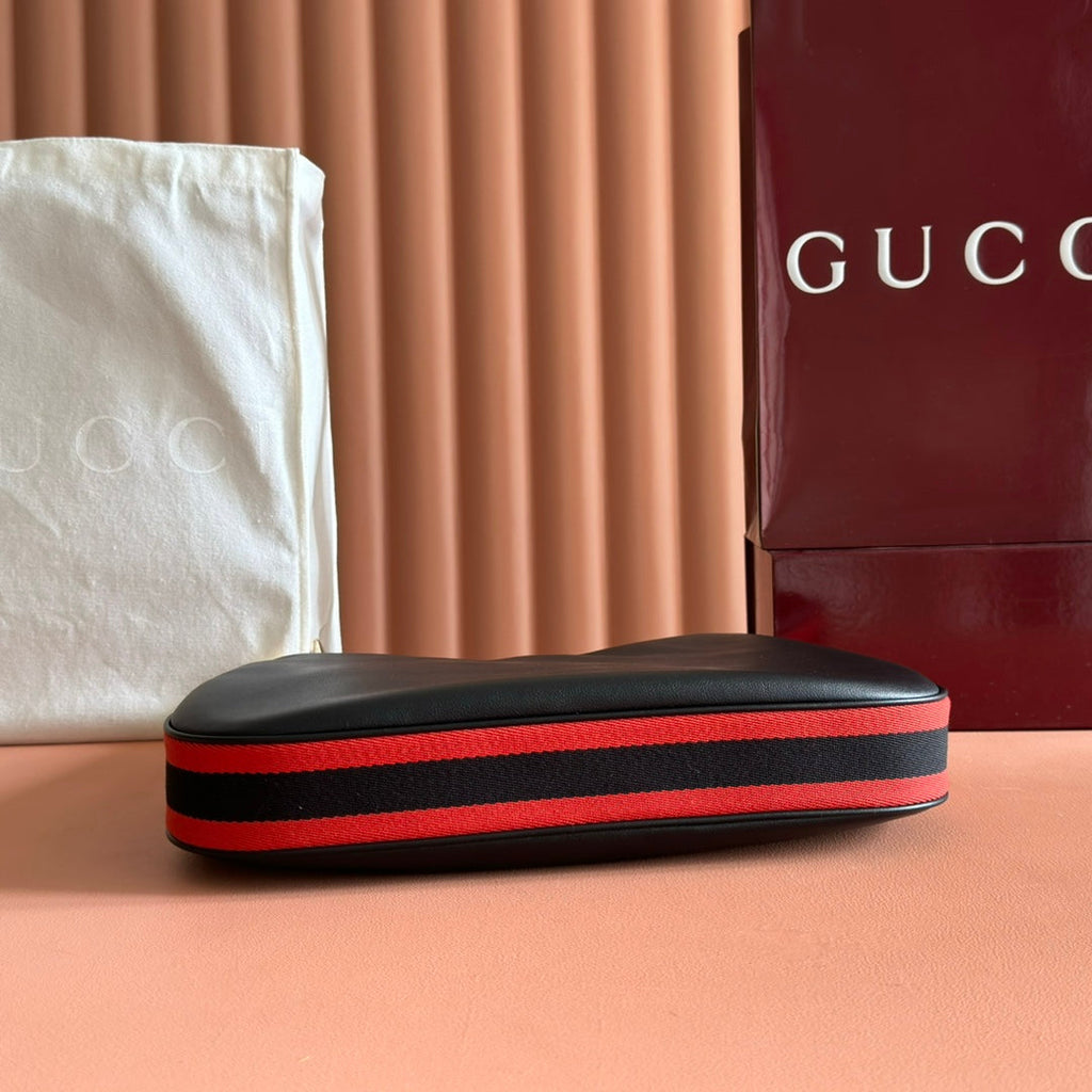 GG 2025 Attache Shoulder Bag Black Calfskin Canvas 273666