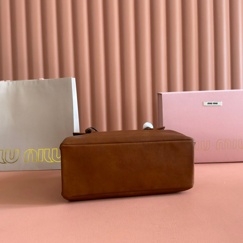 Miu Solitaire Bag 28 Brown Calfskin