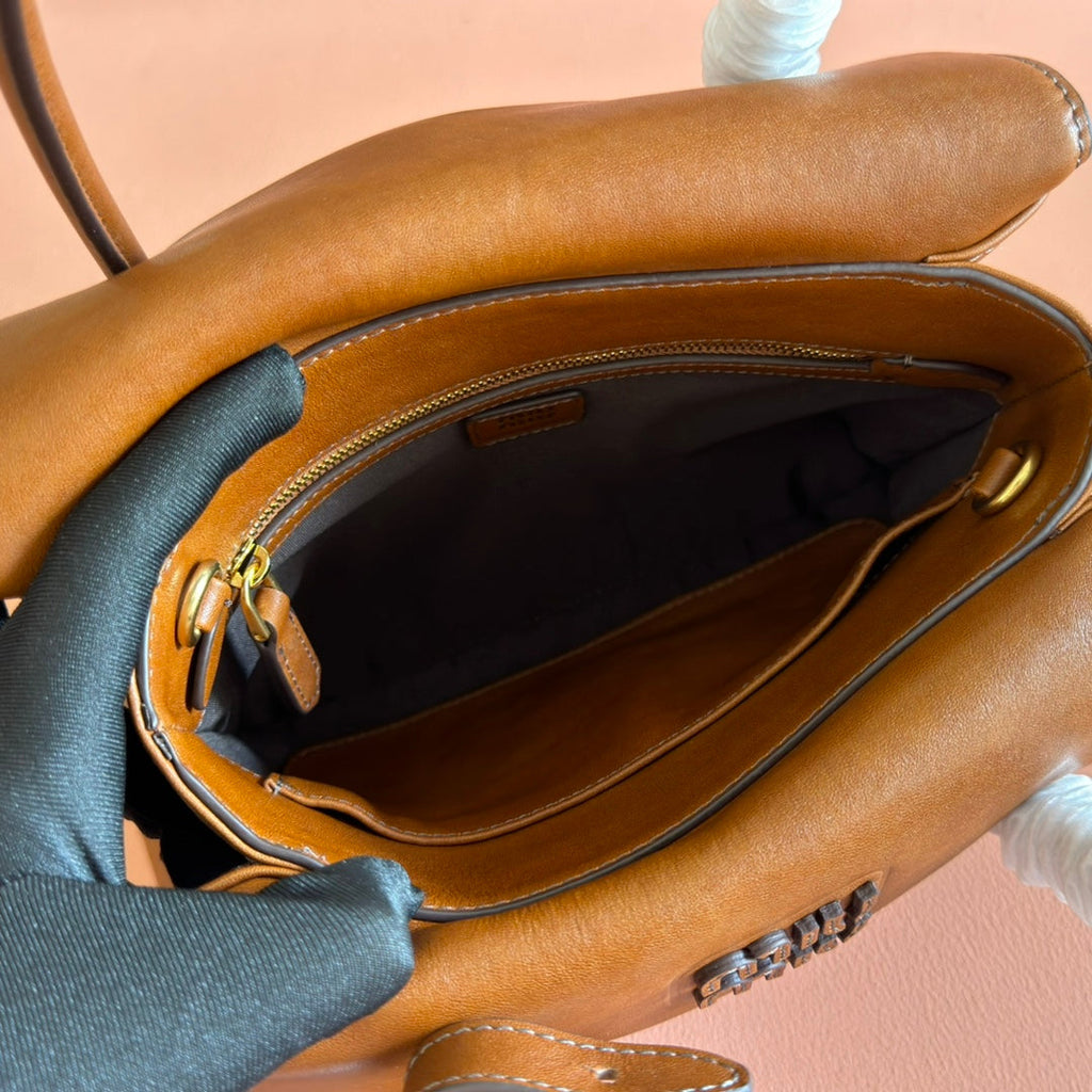 Miu Solitaire Bag 25 Brown Calfskin