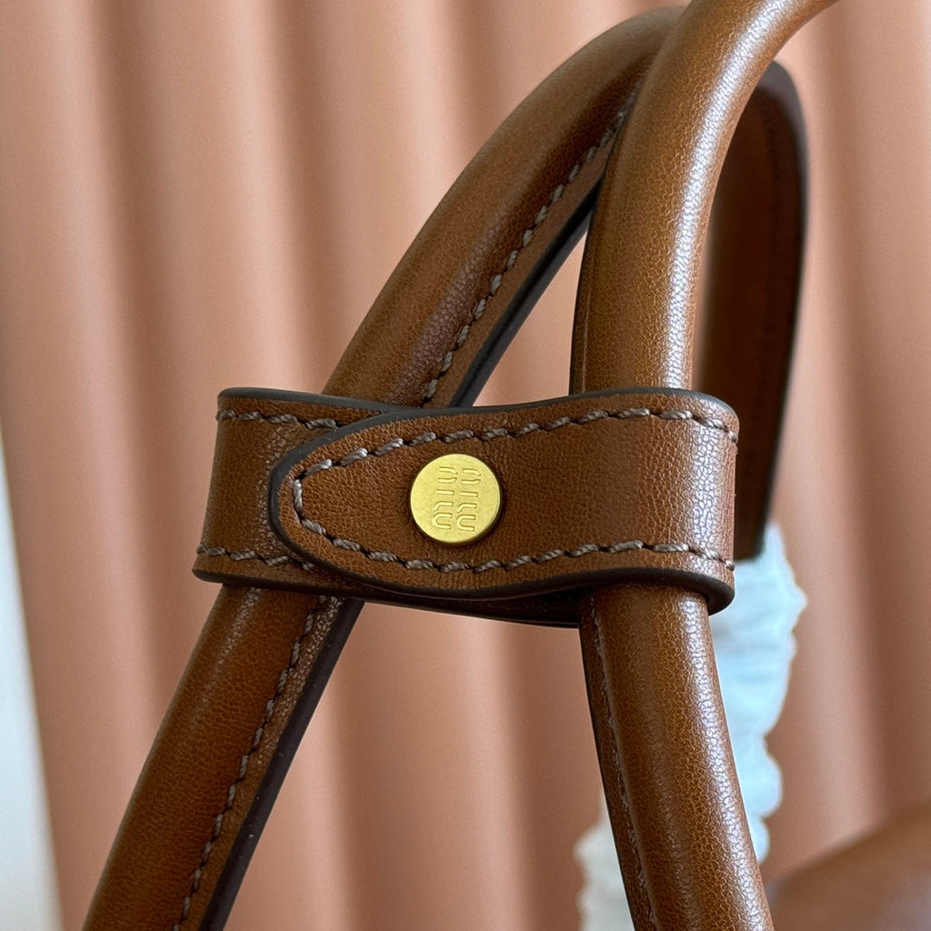 Miu Solitaire Bag 25 Brown Calfskin