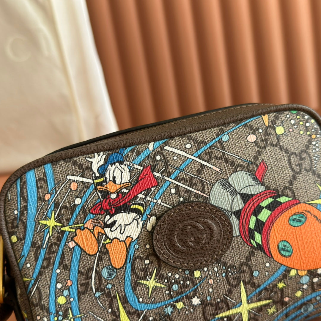 GG 2025 x Disney Donald Duck Mini Shoulder Bag Multicolor Cowhide Canvas 273591