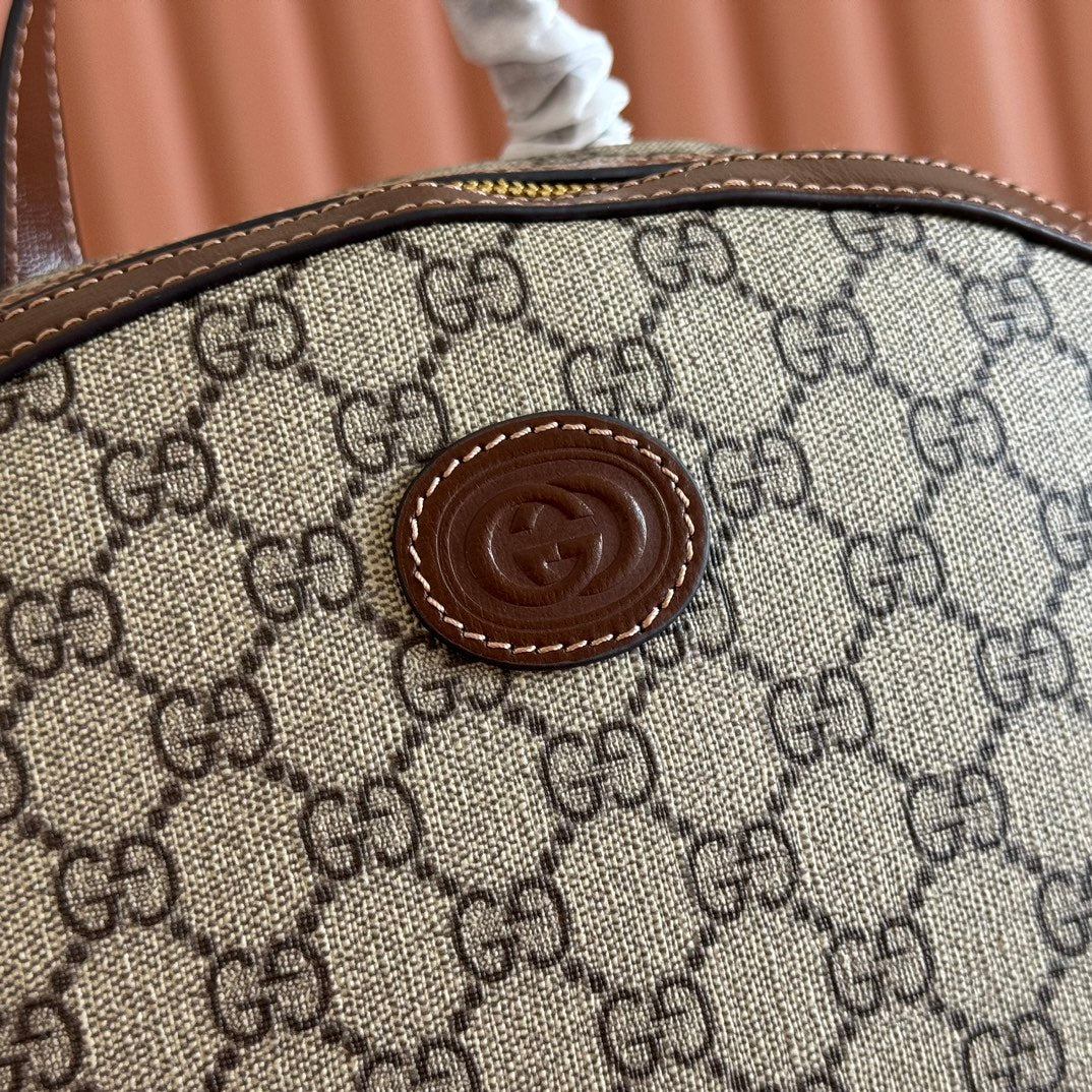 GG 2025 GG Supreme Backpack Ebony mix Brown Canvas Leather 273683