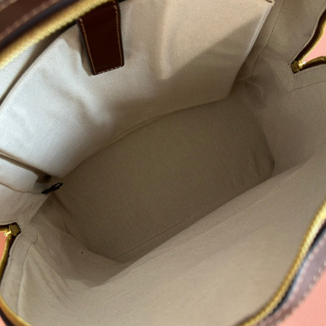 GG 2025 GG Supreme Backpack Ebony mix Brown Canvas Leather 273683