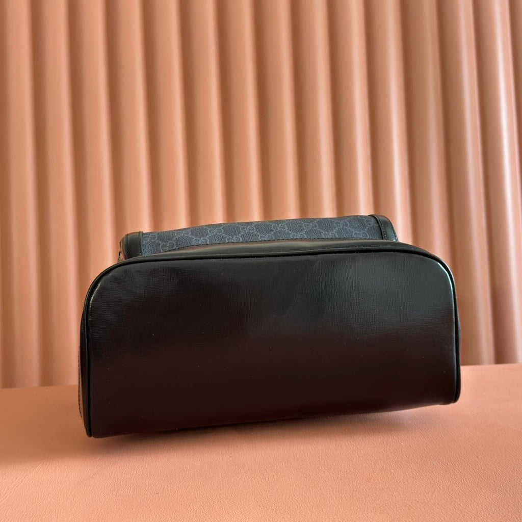 GG 2025 GG Supreme Backpack Gray mix Black Canvas Leather 273684