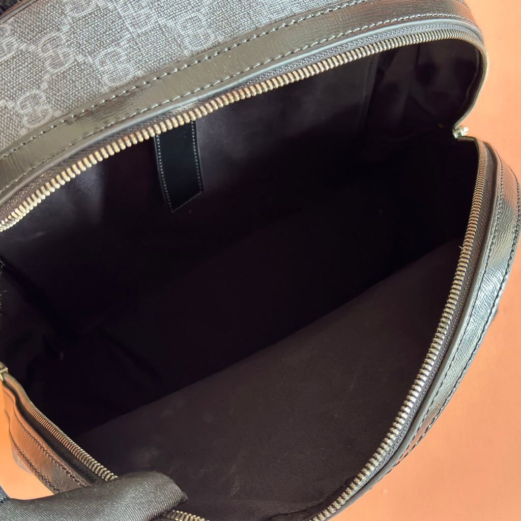 GG 2025 GG Supreme Backpack Gray mix Black Canvas Leather 273684
