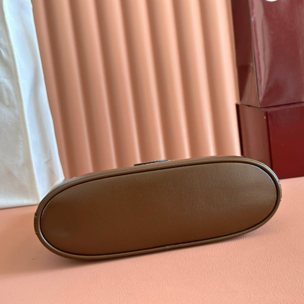 GG 2025 Interlocking G Large 25cm Bag Ebony Brown Canvas Leather 273677