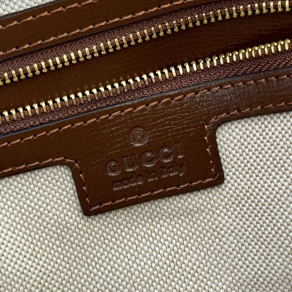 GG 2025 Interlocking G Large 25cm Bag Ebony Brown Canvas Leather 273677