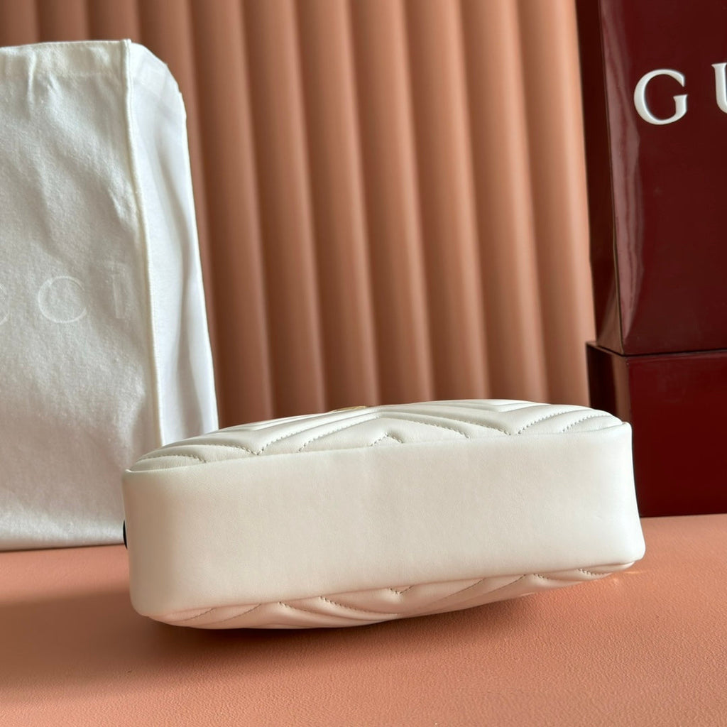 GG 2025 Mamont Bag 24cm White Gold Lambskin 273723