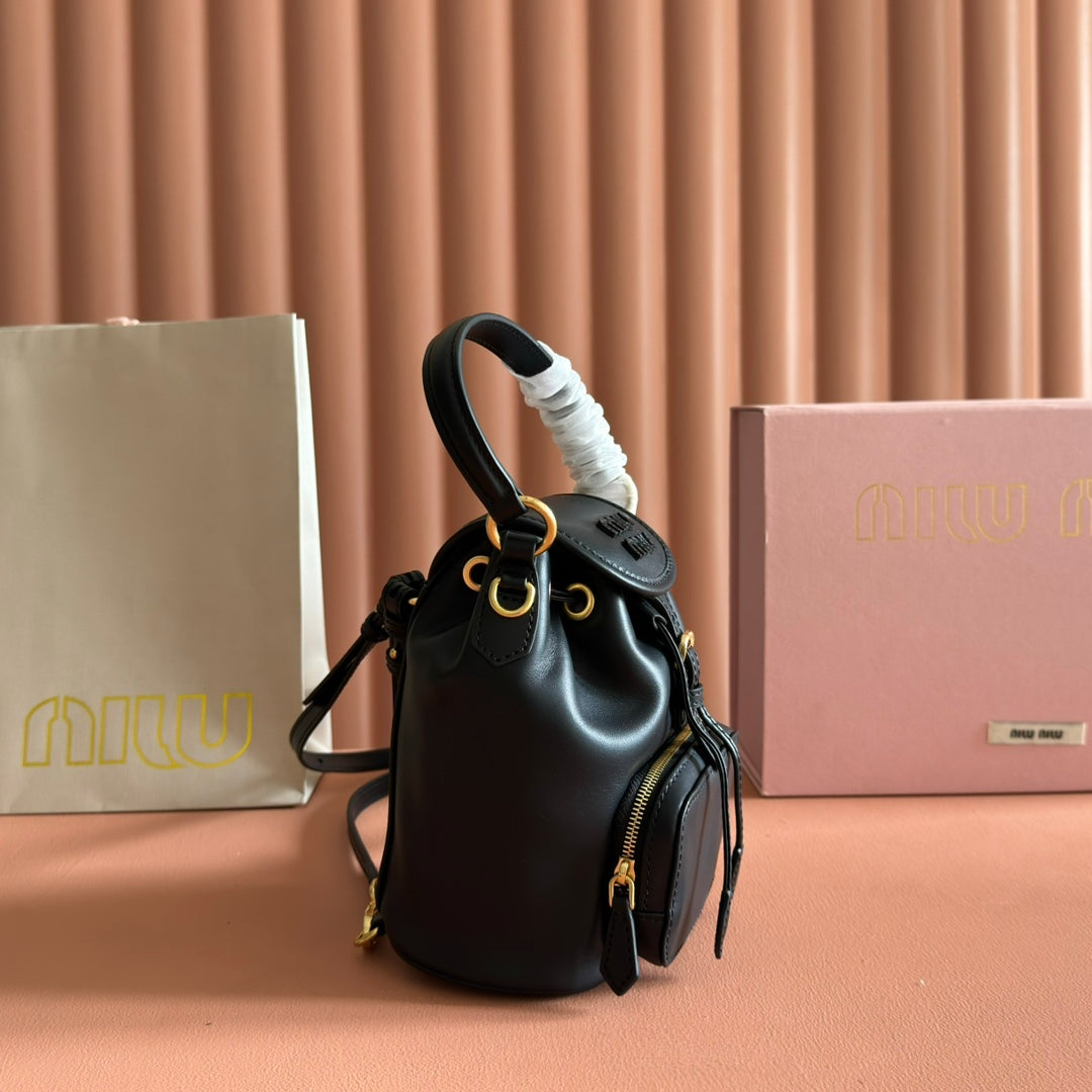 Miu MIni Backpack Black Leather 273202
