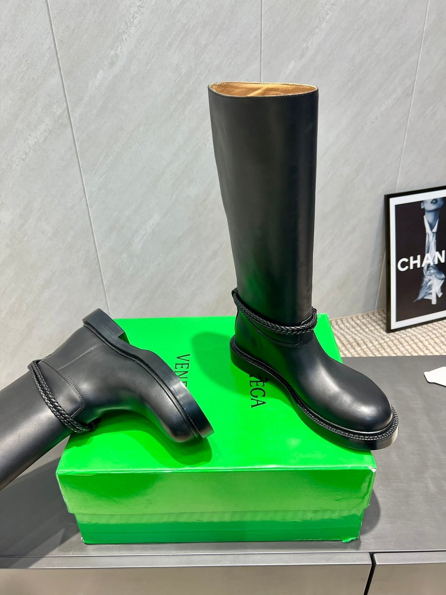 BV James Long Boot Black Calfskin 540192