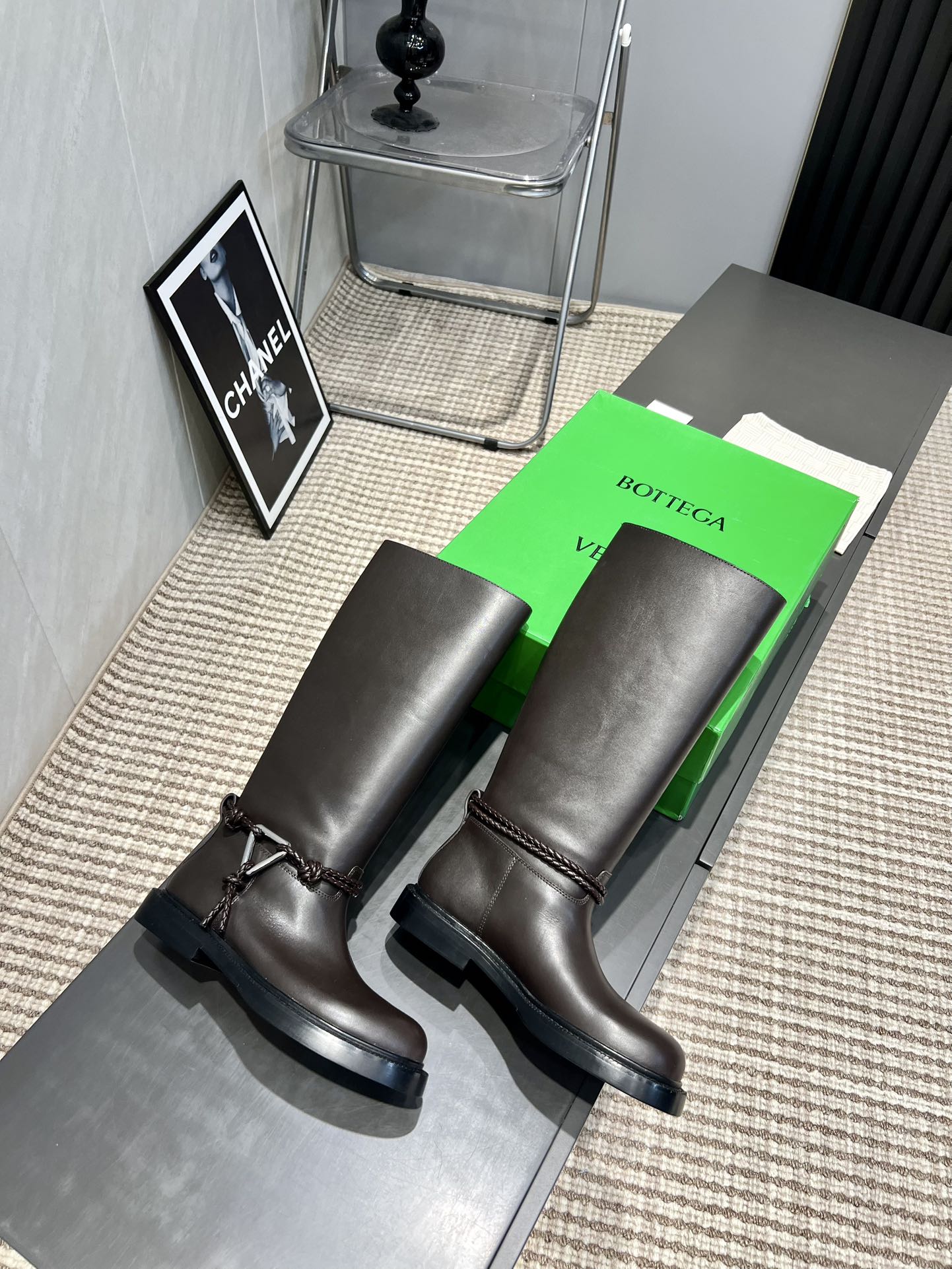 BV James Long Boot Taupe Brown Calfskin 540193