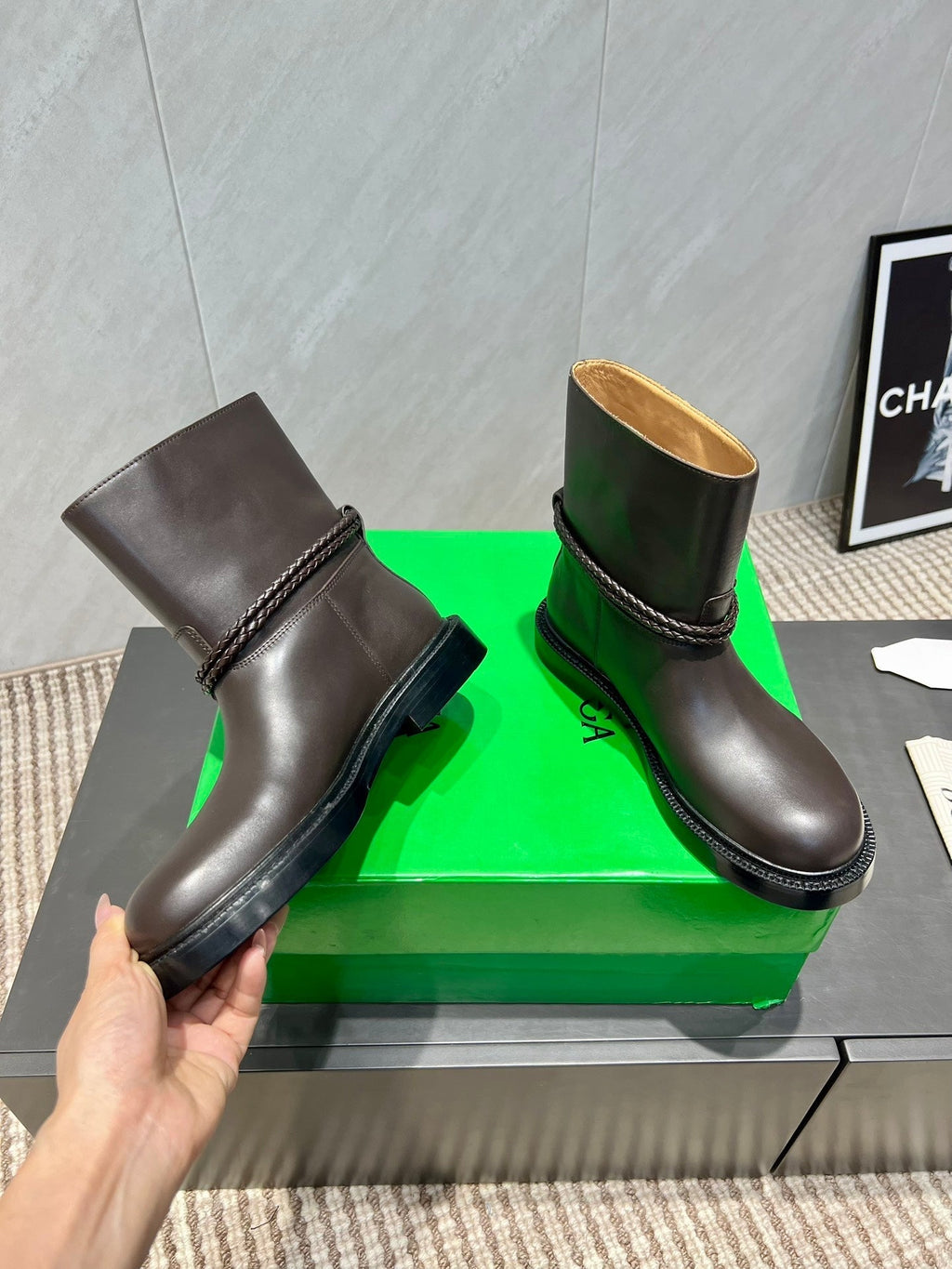 BV James Ankle Boot Taupe Brown Calfskin 540195