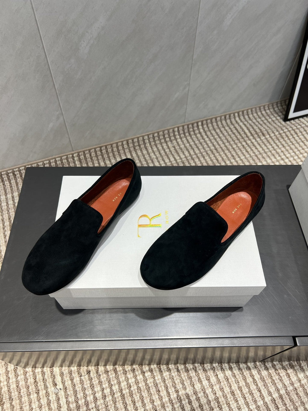 The Row 2025 Tipi Loafer Black Suede 540518