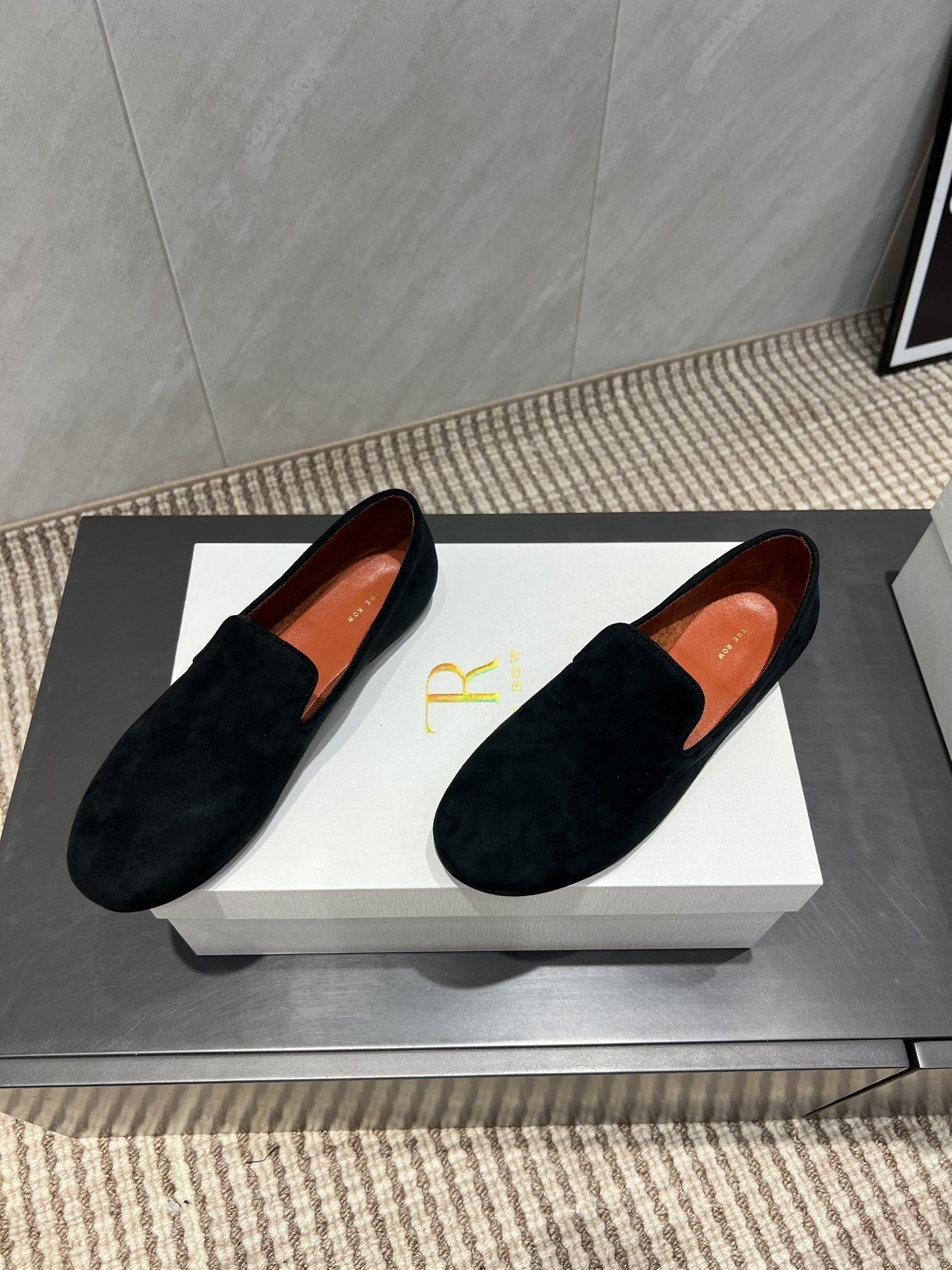 The Row 2025 Tipi Loafer Black Suede 540518