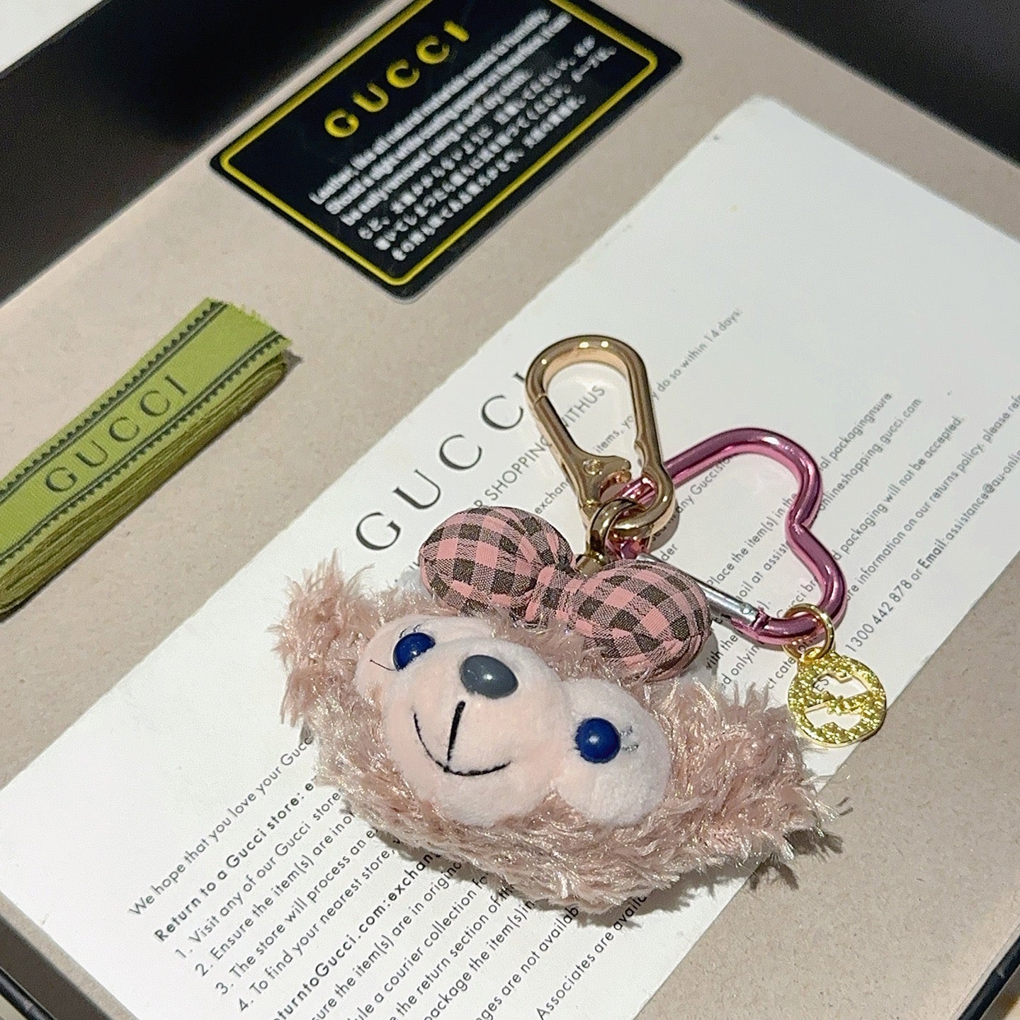 Gucci Pink Plush Bear Charm