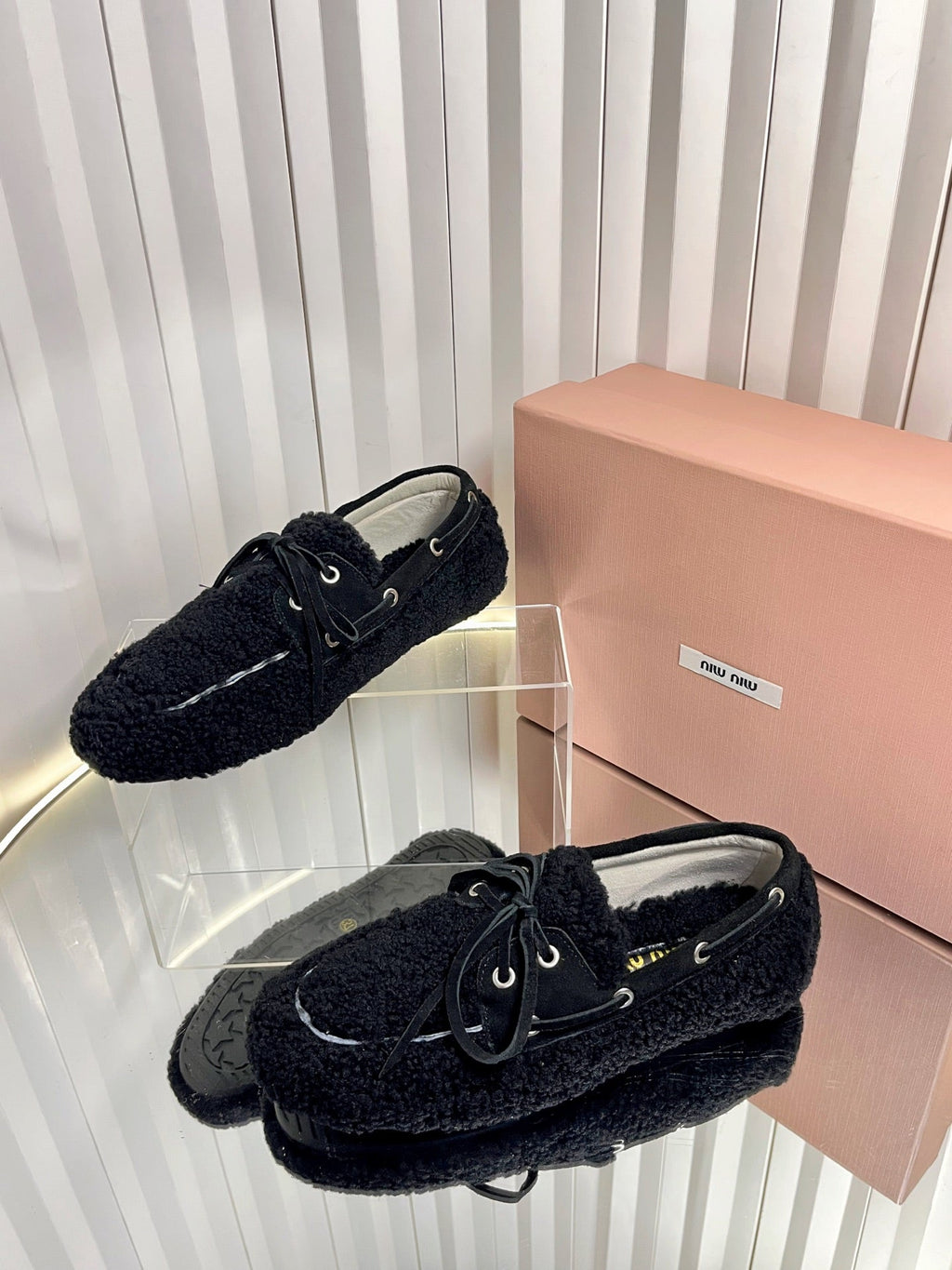 Miumiu 25 Loafer Black Wool 548411