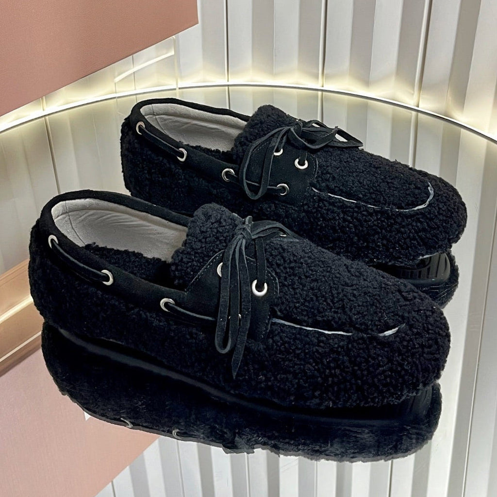 Miumiu 25 Loafer Black Wool 548411