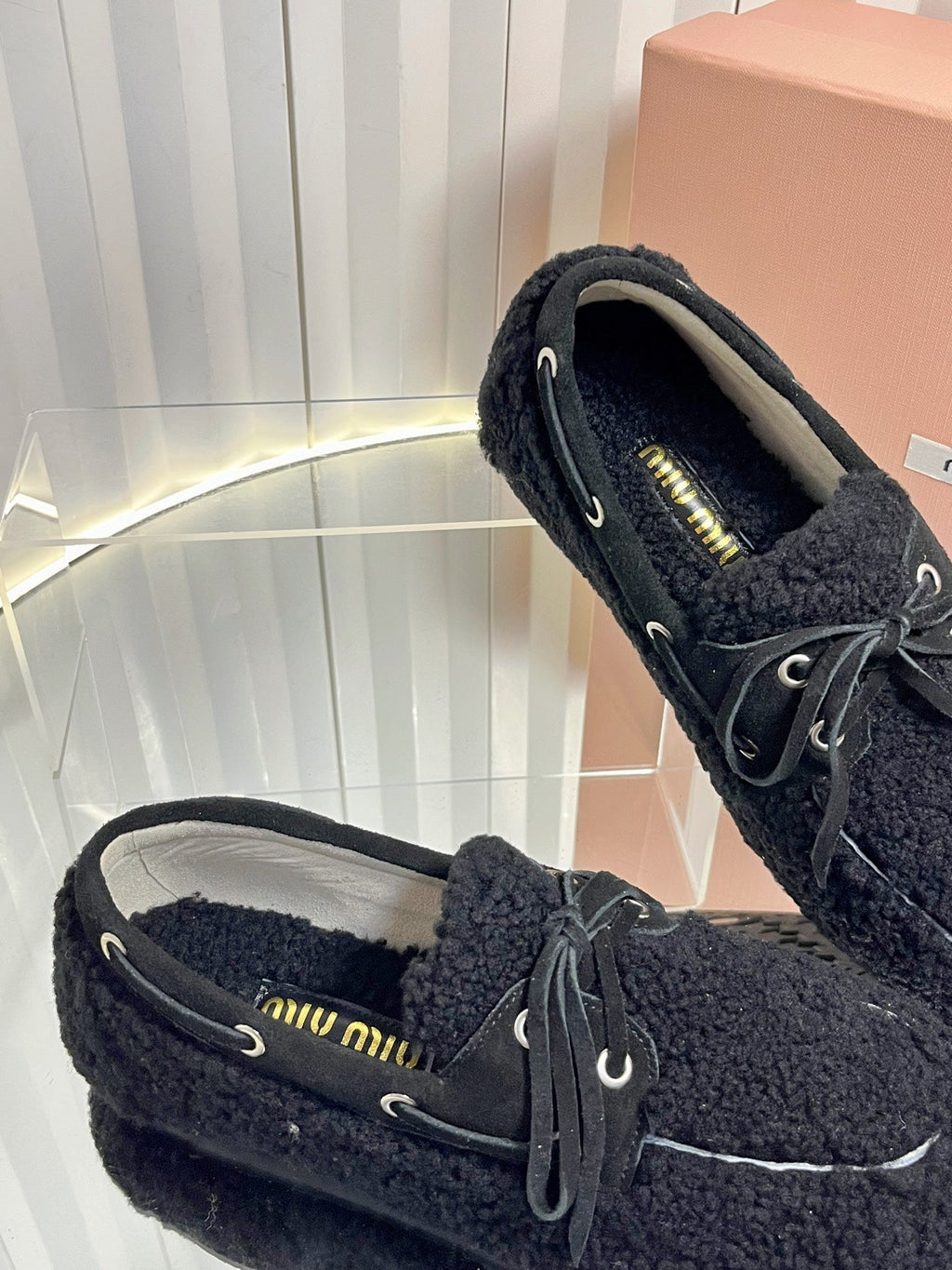 Miumiu 25 Loafer Black Wool 548411