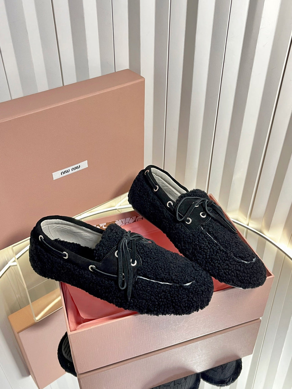 Miumiu 25 Loafer Black Wool 548411