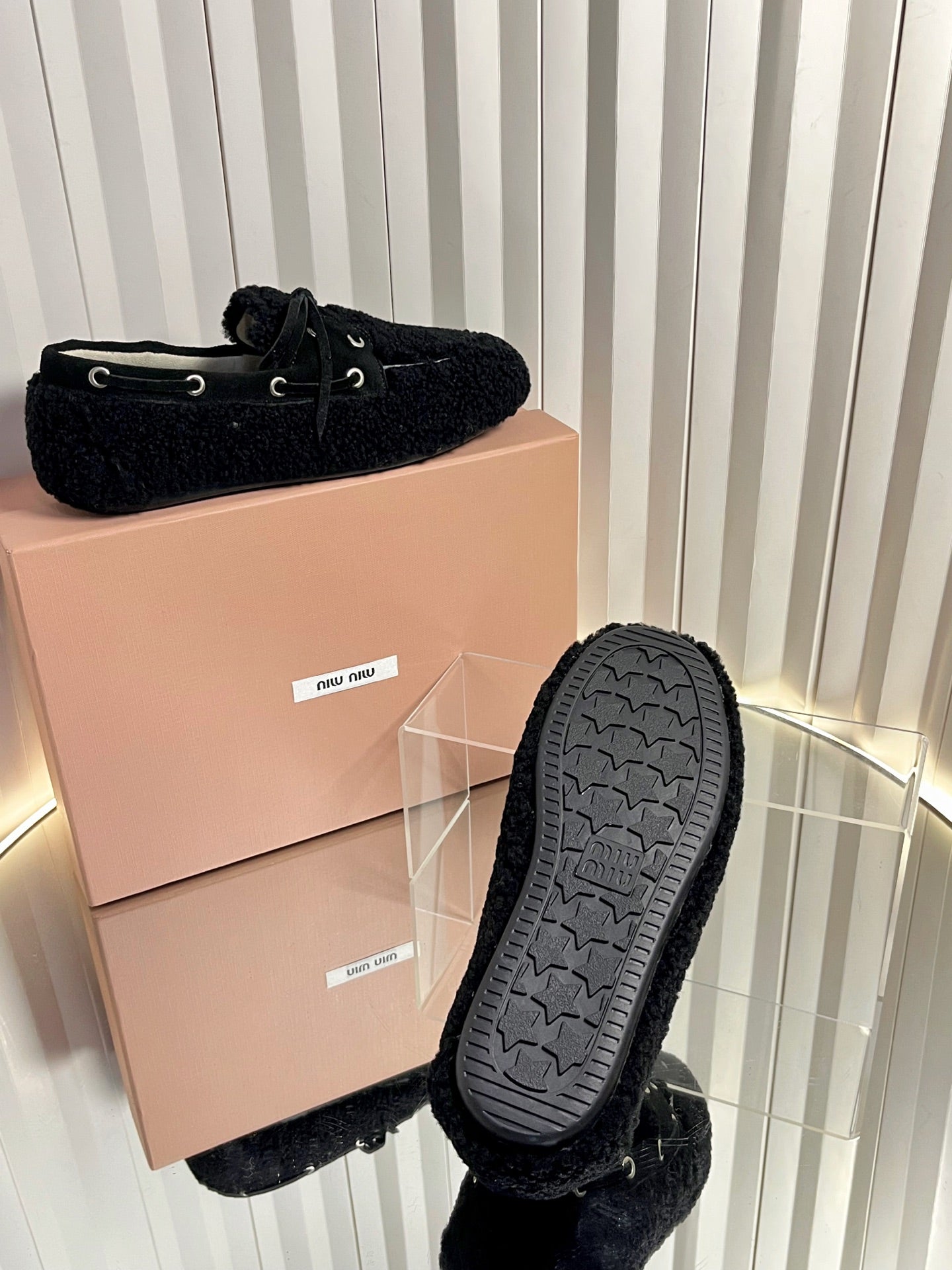 Miumiu 25 Loafer Black Wool 548411