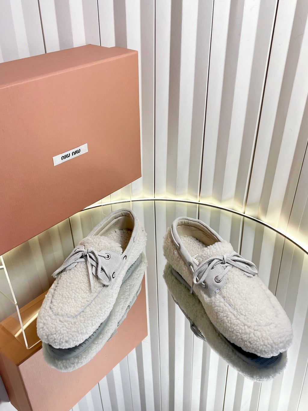 Miumiu 25 Loafer White Wool 548413