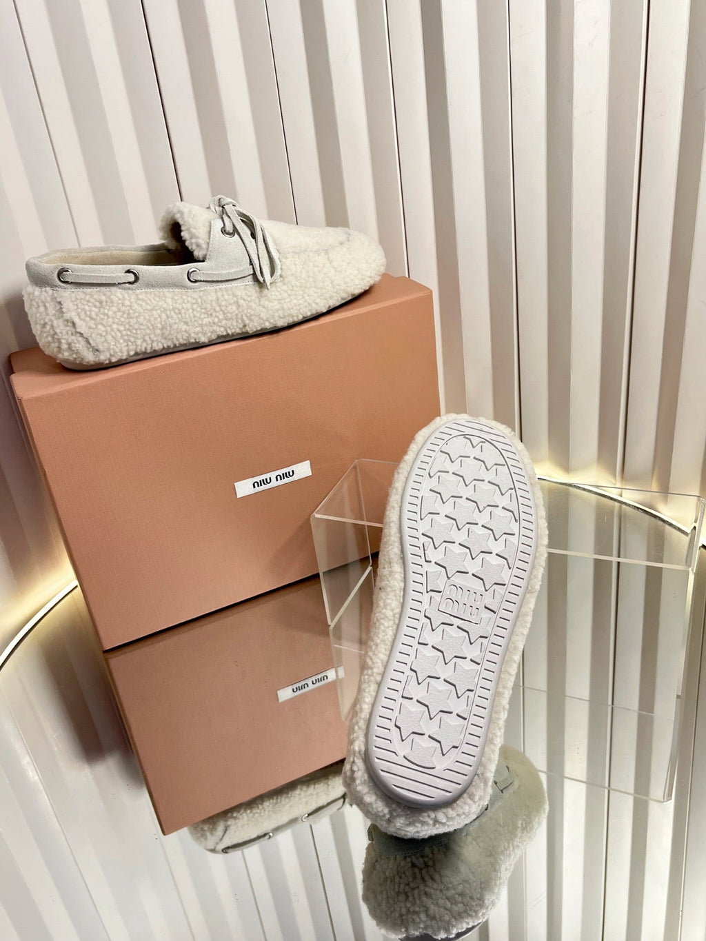 Miumiu 25 Loafer White Wool 548413