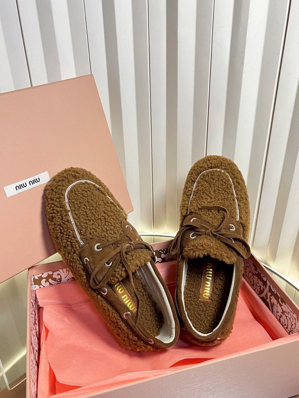 Miumiu 25 Loafer Brown Wool 548414