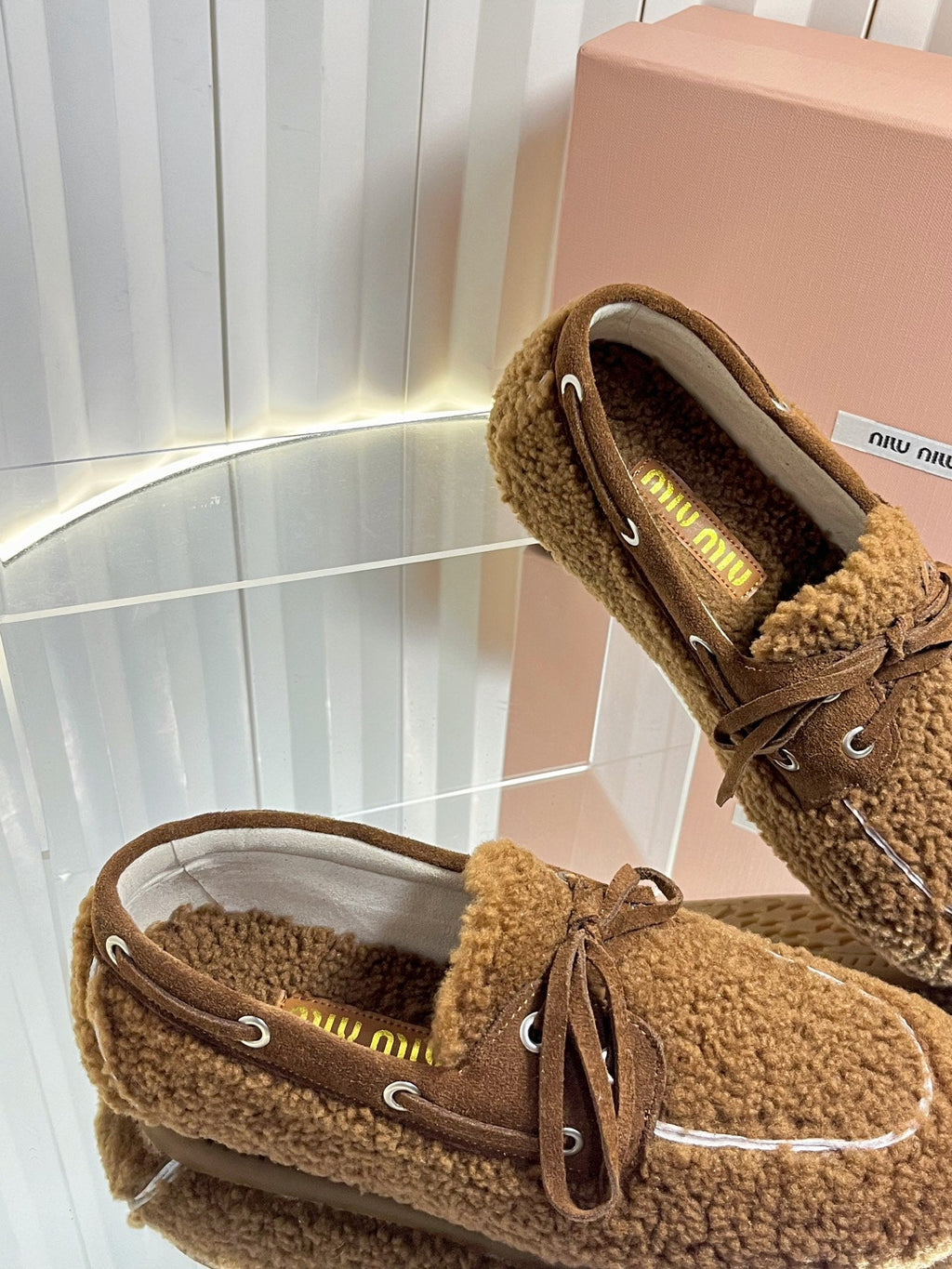 Miumiu 25 Loafer Brown Wool 548414